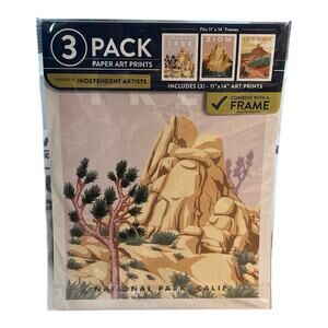 National Parks Reprint Travel Posters 11x14 Set of 3 Zion Joshua Tree Sedona NIP